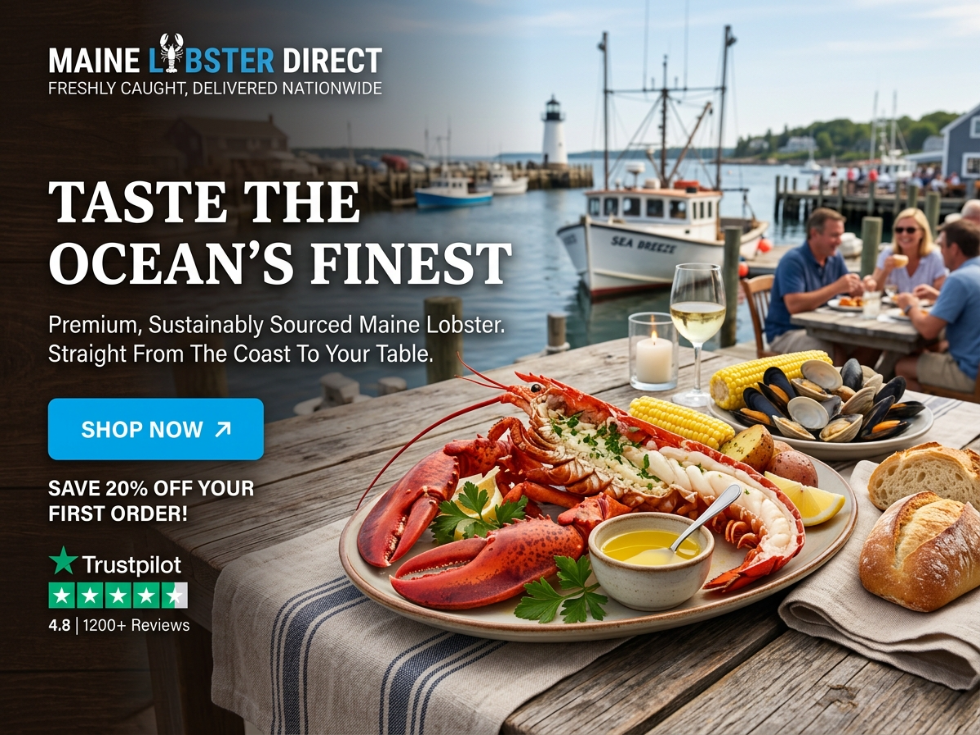 Premium North Atlantic Jumbo Lobster: Pre-Scored Tail for 5-Min Easy Serve