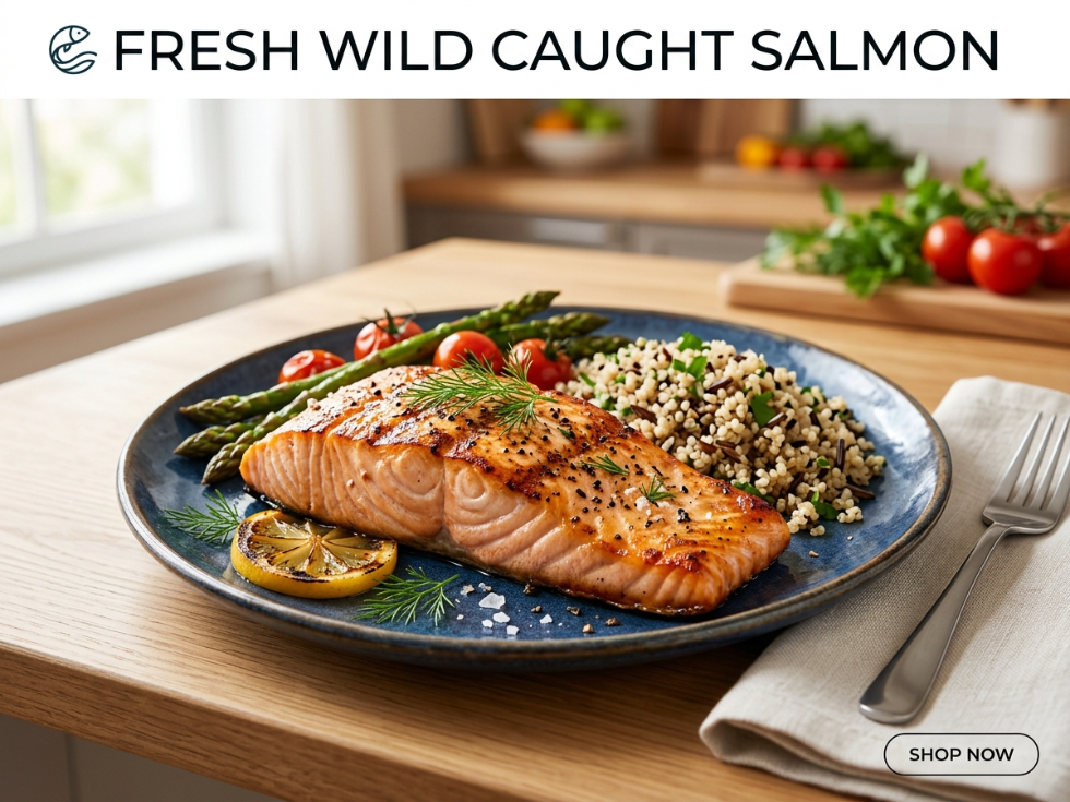 Premium Arctic Salmon Fillet: Skinless, Boneless & Flash-Frozen to Lock Fresh